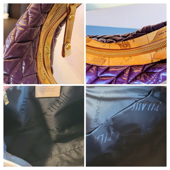 ALVIERO MARTINI 1A Classe Purple Quilted Hobo Bag – Made in Bulgaria – Authentic - Picture 6 of 13